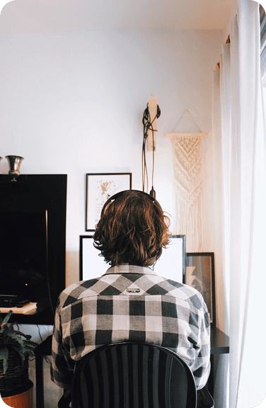 Person studying online